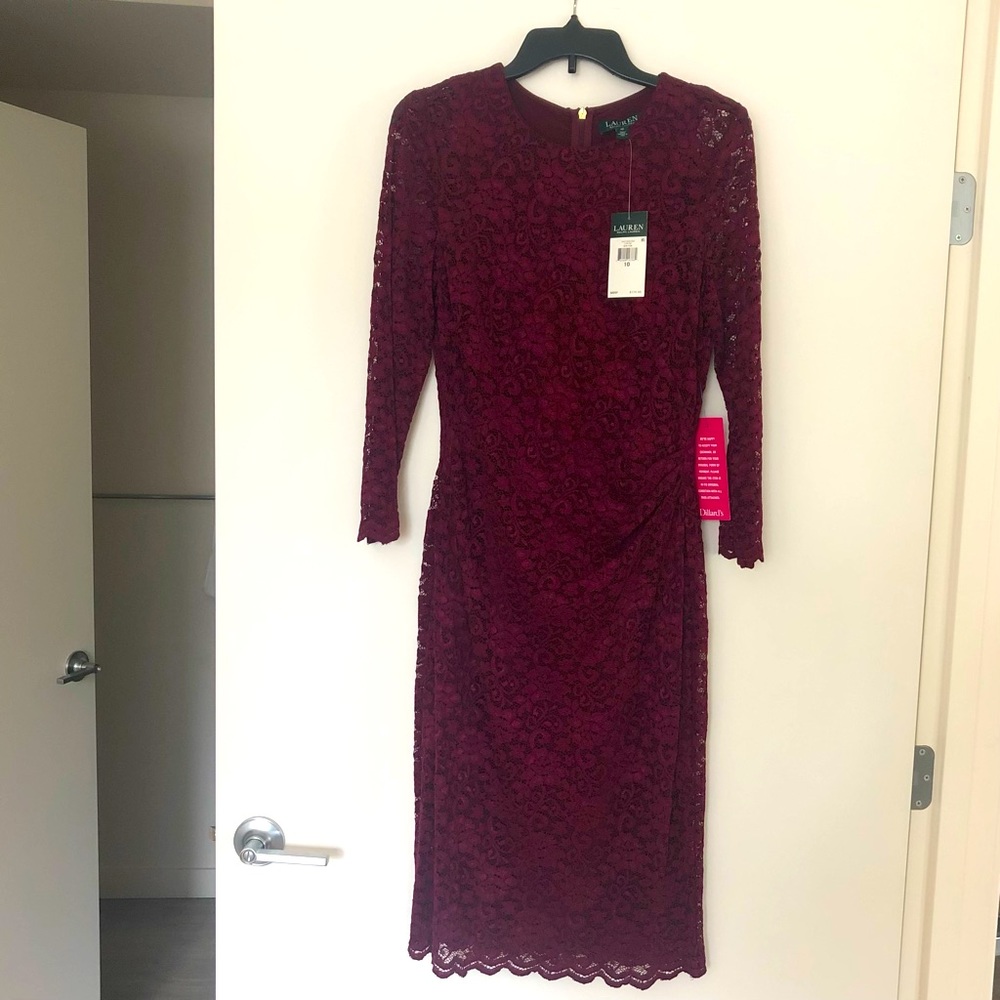 Ralph Lauren Maroon Lace Dress